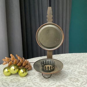Artisan Ornamental Iron Candelabra, Metal Candle Holder  made in USSR in the 70s, Rustic candle holder