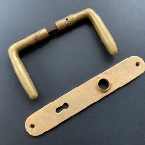 Antique Solid Brass Door Handle: Vintage Entry Door Pull (9.5cm)