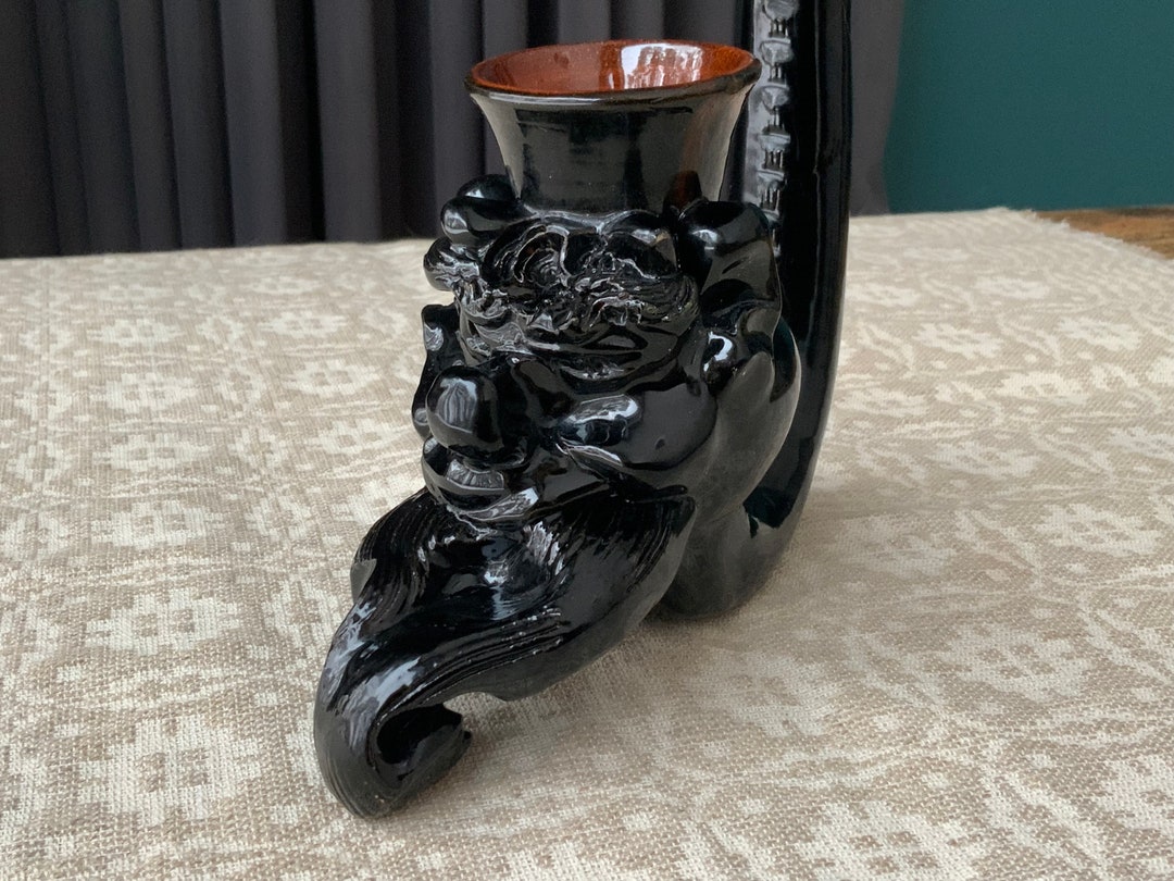 Vintage Latvian Ceramic Devil Pipe, Handmade Home Decor - Etsy