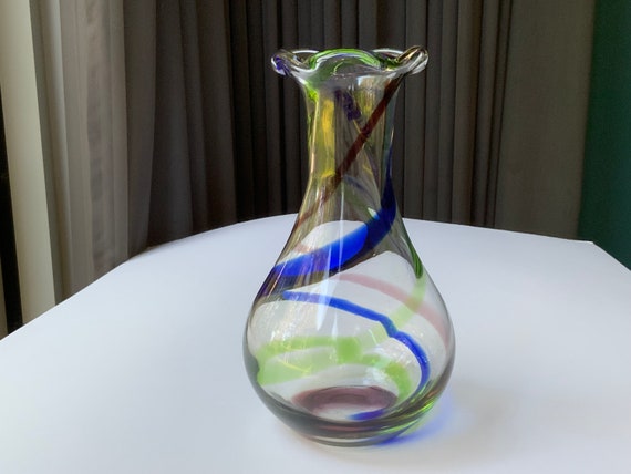 ガラス花瓶 フリルエッジ フリルエッジ ピンク ガラス花瓶 (ミシェール