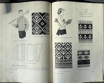 USSR Latvia Vintage Fashion Book 1956 with models and patterns. Knitting instructional construction design, patterns, and modeling
