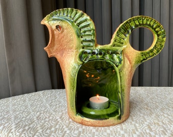 手作り陶器の馬型キャンドルホルダー - 素朴な農家風インテリア - Etsy