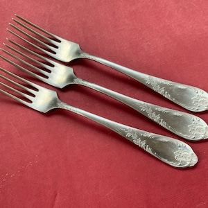 3x Vintage Art Nouveau Melchior Dinner Forks