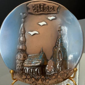 Vintage plate from Riga Latvia Showing  Old Town Riga Baltic States 5.9in