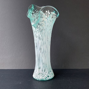 Aqua Blue Vintage Glass Vase