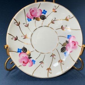 Lomonosov Imperial porcelain, 22k Gold trim, Vintage porcelain Saucer,  Floral Ornament, cup saucer, LFZ Lomonosov