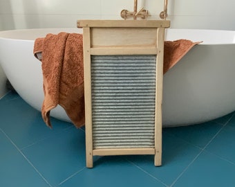 Washboard, metal wash board for farmhouse garden galvanized decor,  Lingerie Washboard, antique washboard made USSR in 1970. (# 2 )