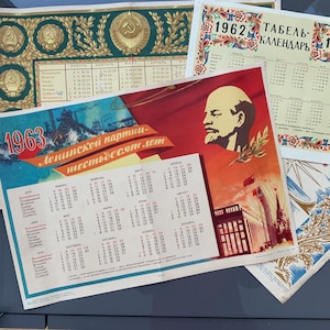 Timetable - calendar 1963 Lenin&#39;s party is sixty years old, Soviet-era propaganda