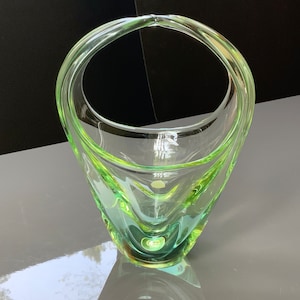 アートグリーンガラスバスケットボウル