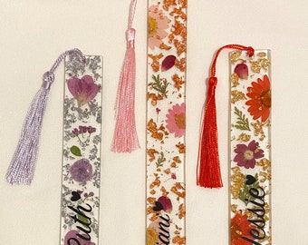 Personalized Floral Bookmarks