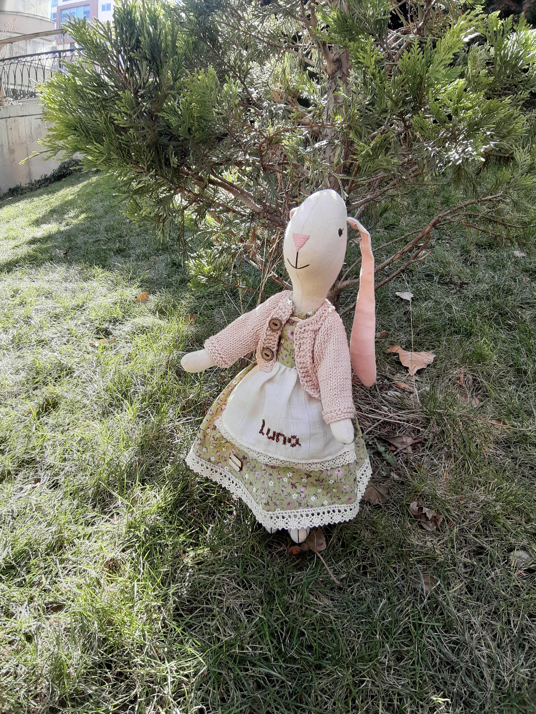 Handmade Bunny Doll/fabric Bunny Doll/personalised With Any Etsy