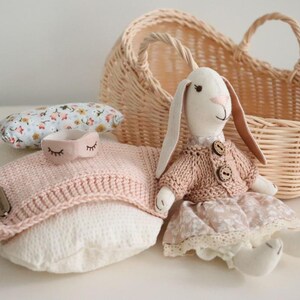handmade bunny doll stroller set
