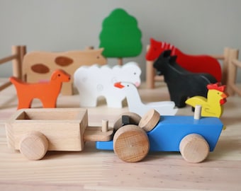 Wooden Farm Animals Play Set