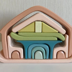 Wooden Waldorf Dollhouse Stacker