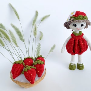 Strawberry Themed Parties Gift Doll , Strawberry Shortcake Girl Doll For Sale, Doll in Strawberry Dress And Hat, Girl Gift