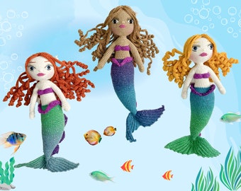 Movable Ariel Disney Barbie Doll, Best Little Mermaid Gifts, Crochet  Colorful Mermaid Story Doll