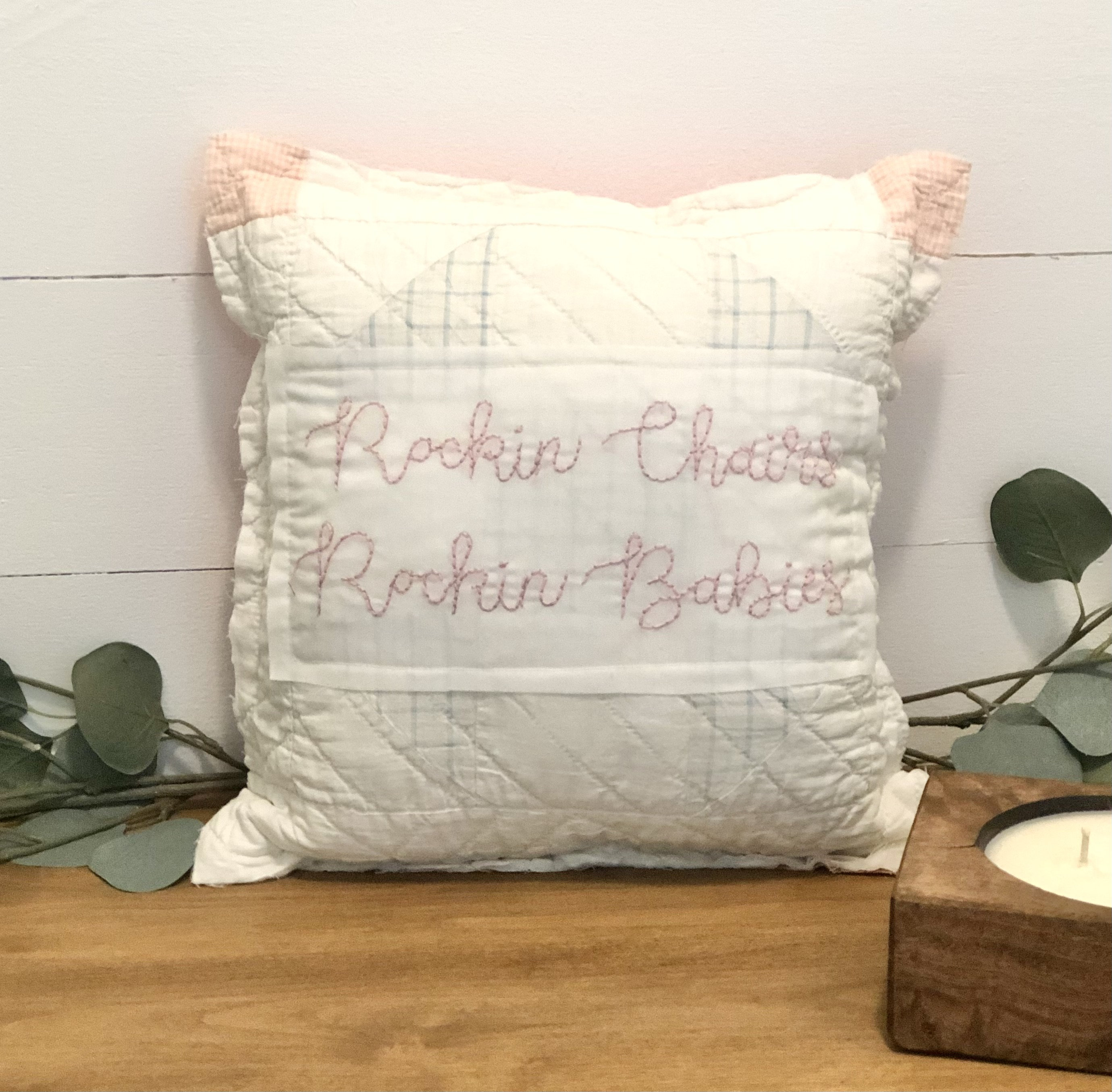 Home Décor Decorative Pillows Vintage Quilt Pillow cutter quilt repurposed throw personalized