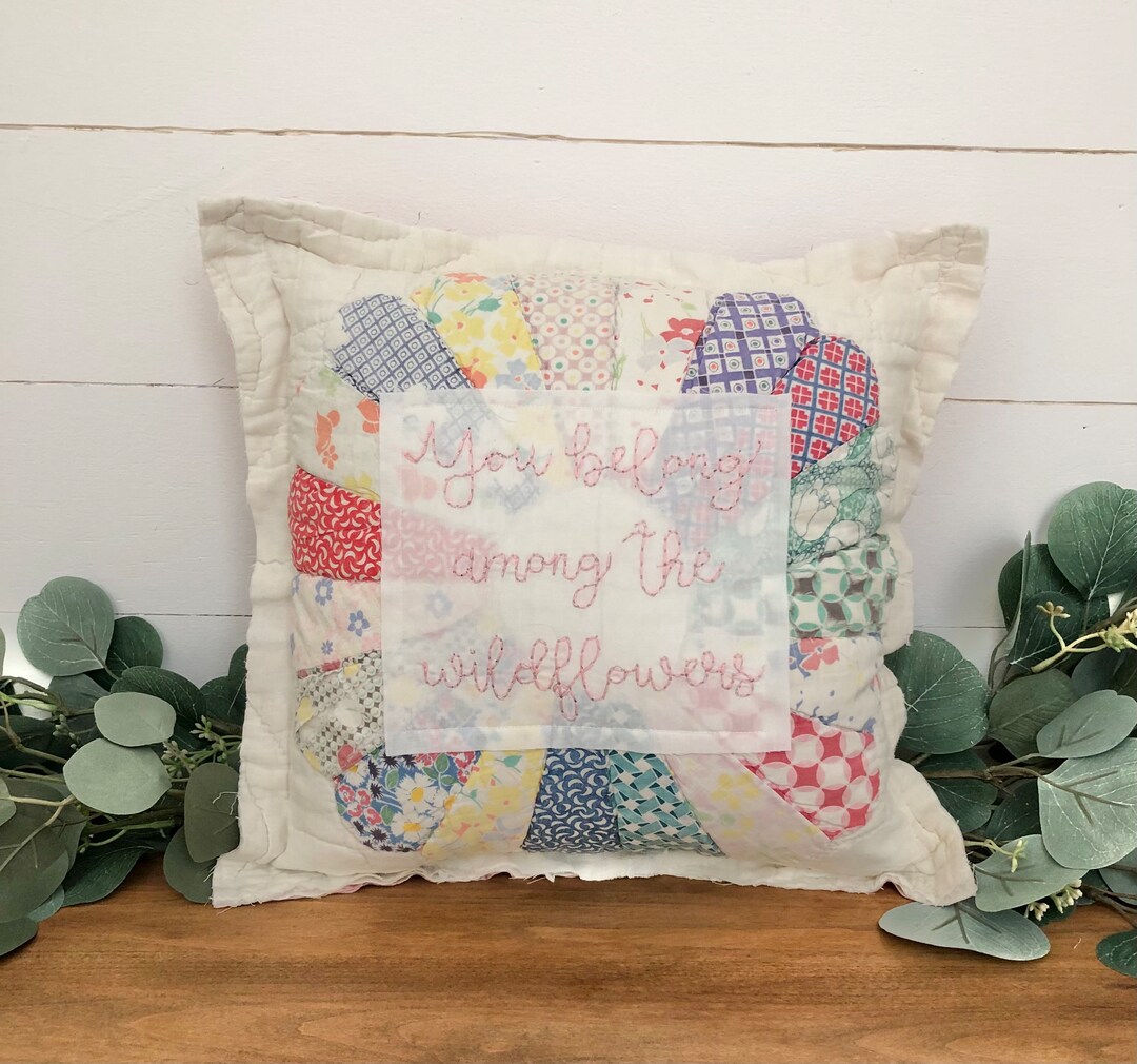 Vintage Quilt Pillow Antique Quilt Pillow Vintage Farmhouse Etsy