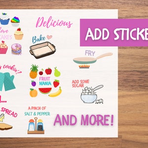 Cookbook Template | Kids Recipe Book With Stickers | Printable Kids ...
