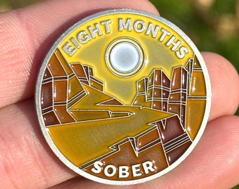 Eight Months Sober sobriety coin