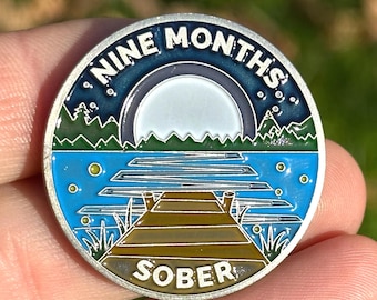 Nine Months Sober sobriety coin