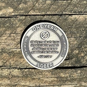 One Year Sober Sobriety Coin - Etsy