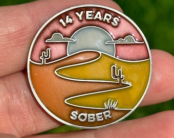 Fourteen Years Sober sobriety coin