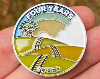 Four Years Sober sobriety coin