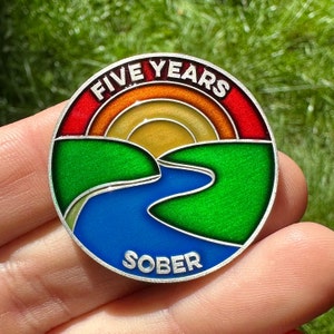 Five Years Sober sobriety coin