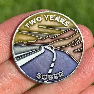 Two Years Sober sobriety coin