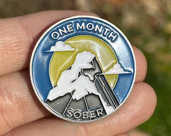 One Month Sober sobriety coin