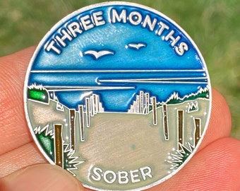 Three Months Sober sobriety coin