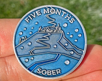 Five Months Sober sobriety coin