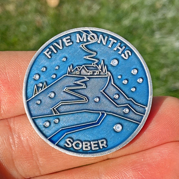 Five Months Sober sobriety coin