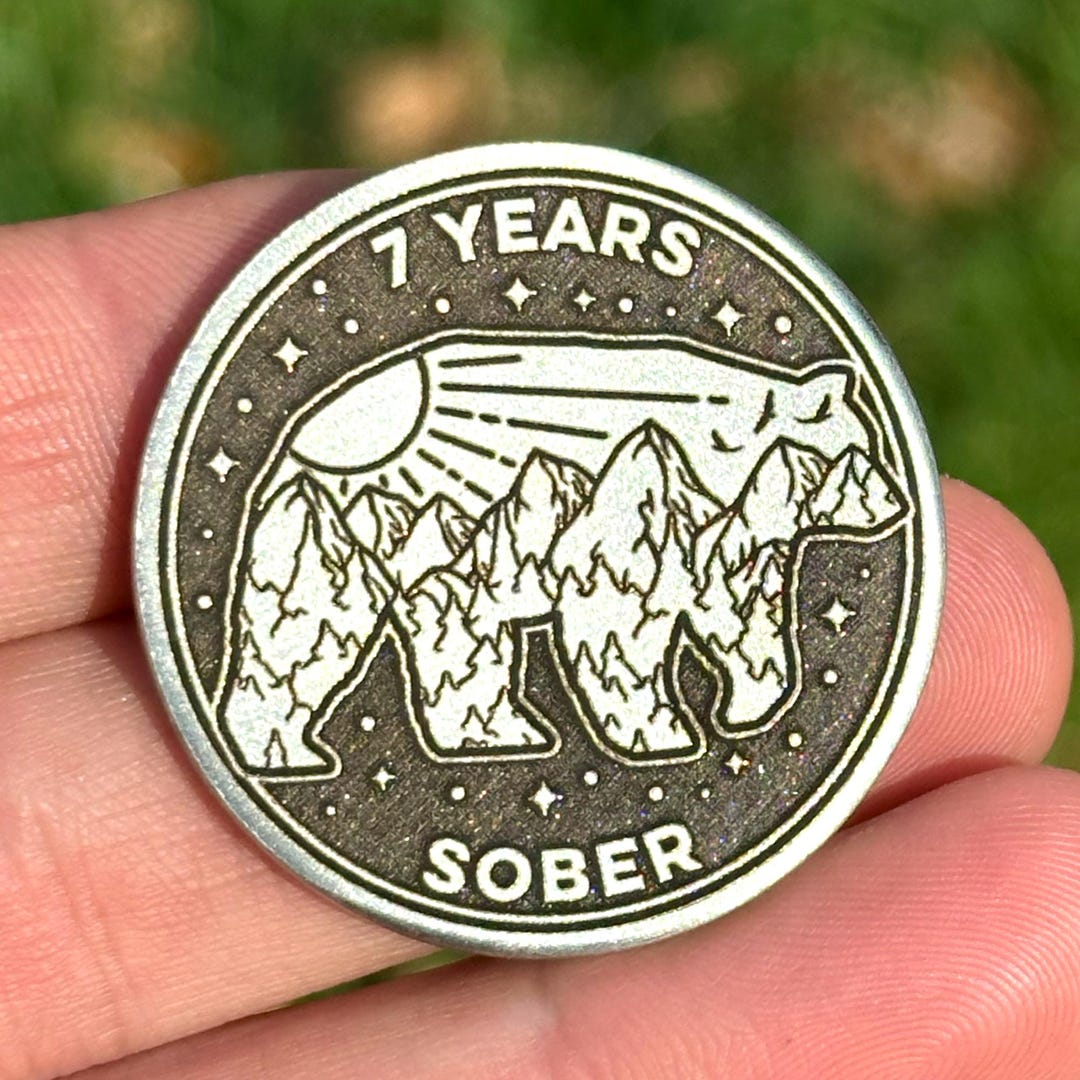 Roaming Bear | Custom Personalizable Silver Sobriety Coin | Any ...