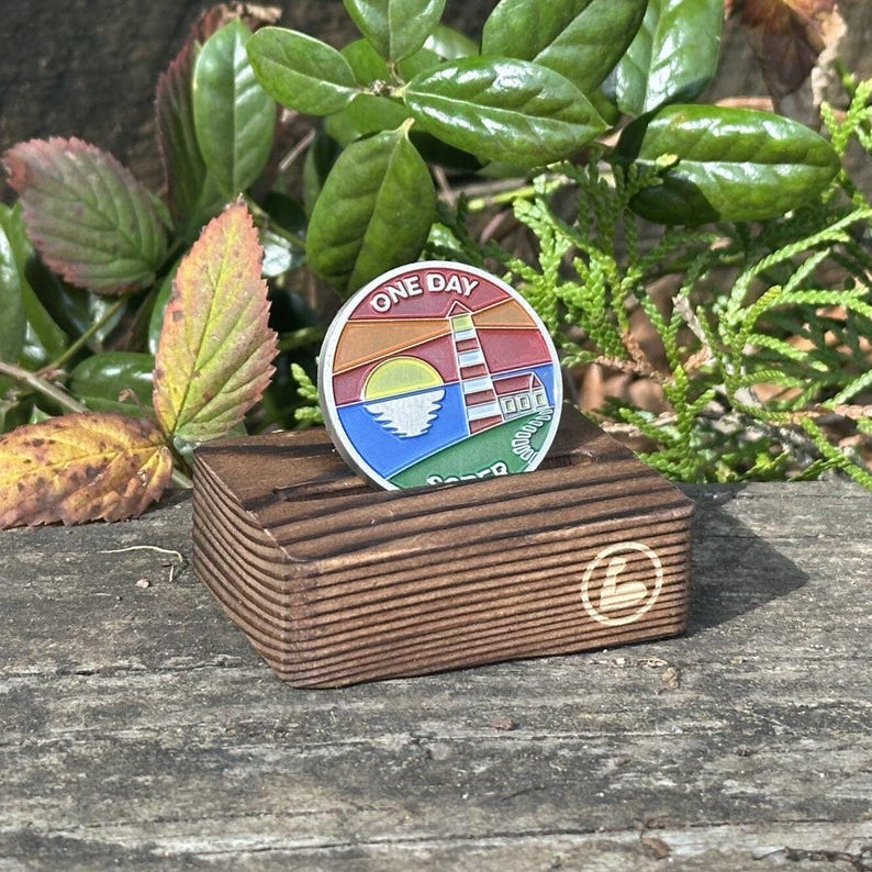One Day Sober sobriety coin Coin, display, stand