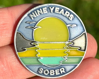 Nine Years Sober sobriety coin