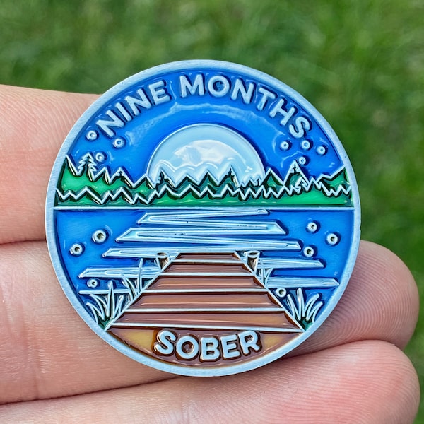 Nine Months Sober sobriety coin