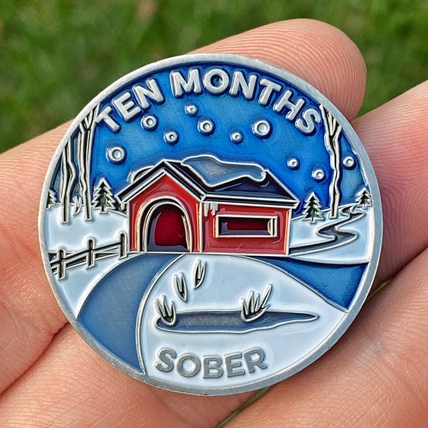 Ten Months Sober sobriety coin