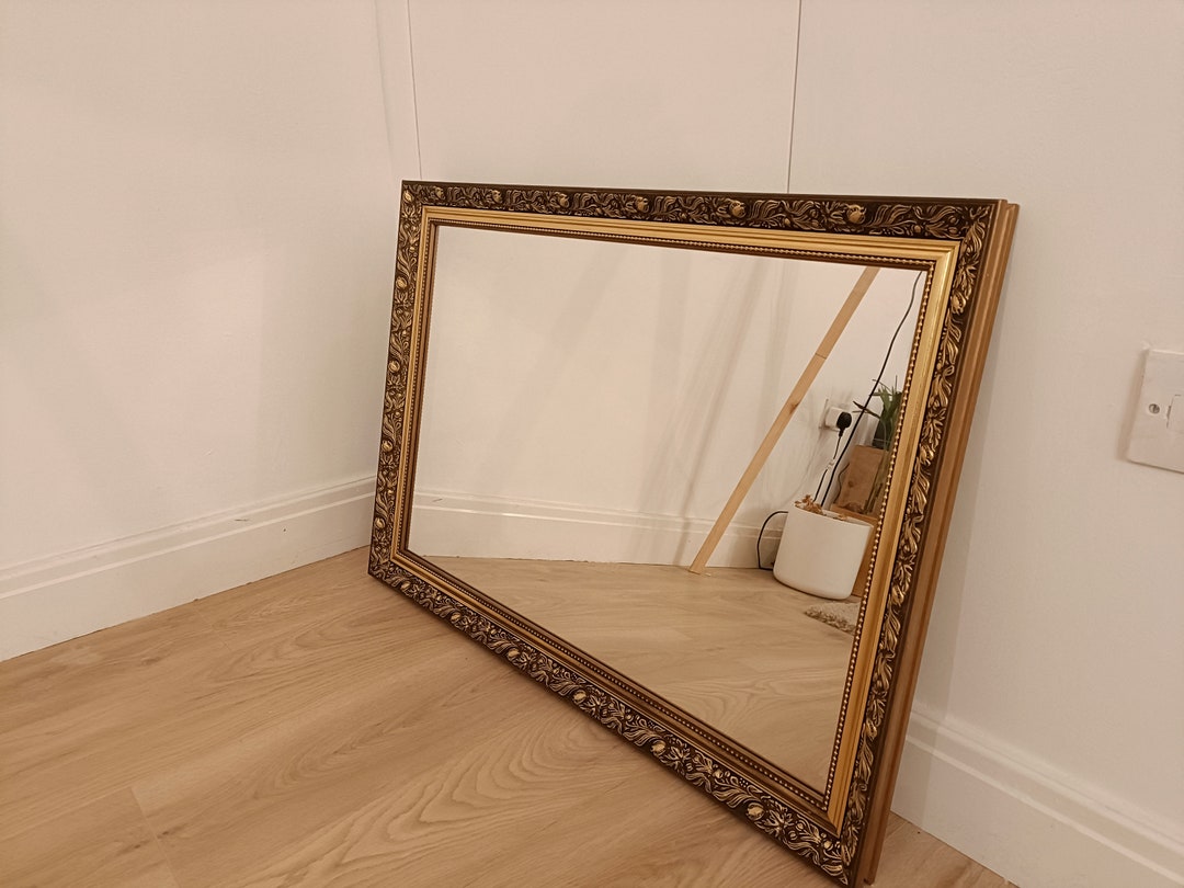 Large Vintage Gold Mirror Etsy UK