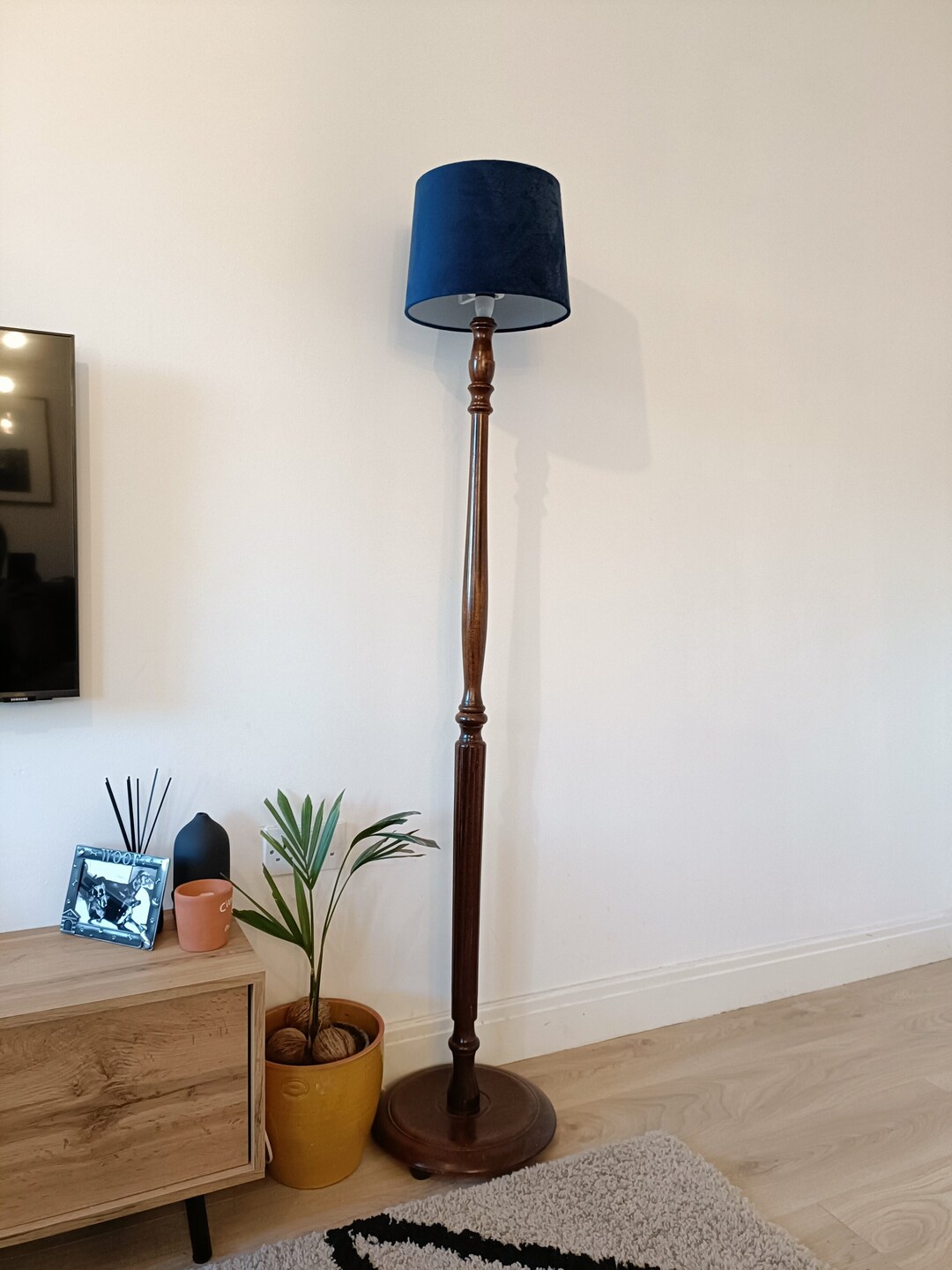 Wood Antique Floor Lamp Etsy UK
