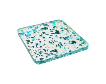 Foglio acrilico colato da 3 mm in 5 diversi colori glitterati per taglio e incisione laser