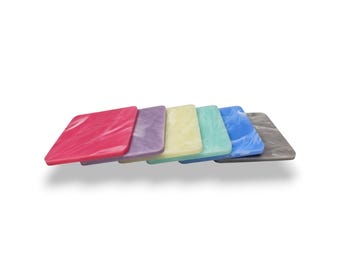 Lastra acrilica colata da 3 mm in 5 diversi colori marmorizzati per taglio e incisione laser