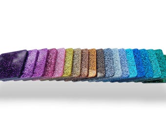 Foglio acrilico colato da 3 mm in 5 diversi colori glitterati per taglio e incisione laser