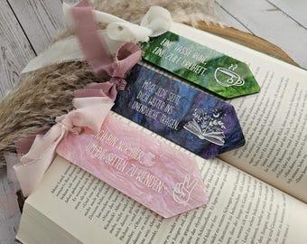 Acryl bladwijzer | Gepersonaliseerd | Ideaal als cadeau | Quote voor boekenliefhebbers | Duurzaam | Boekaccessoires | Lezen | Glinsterende parelmoer