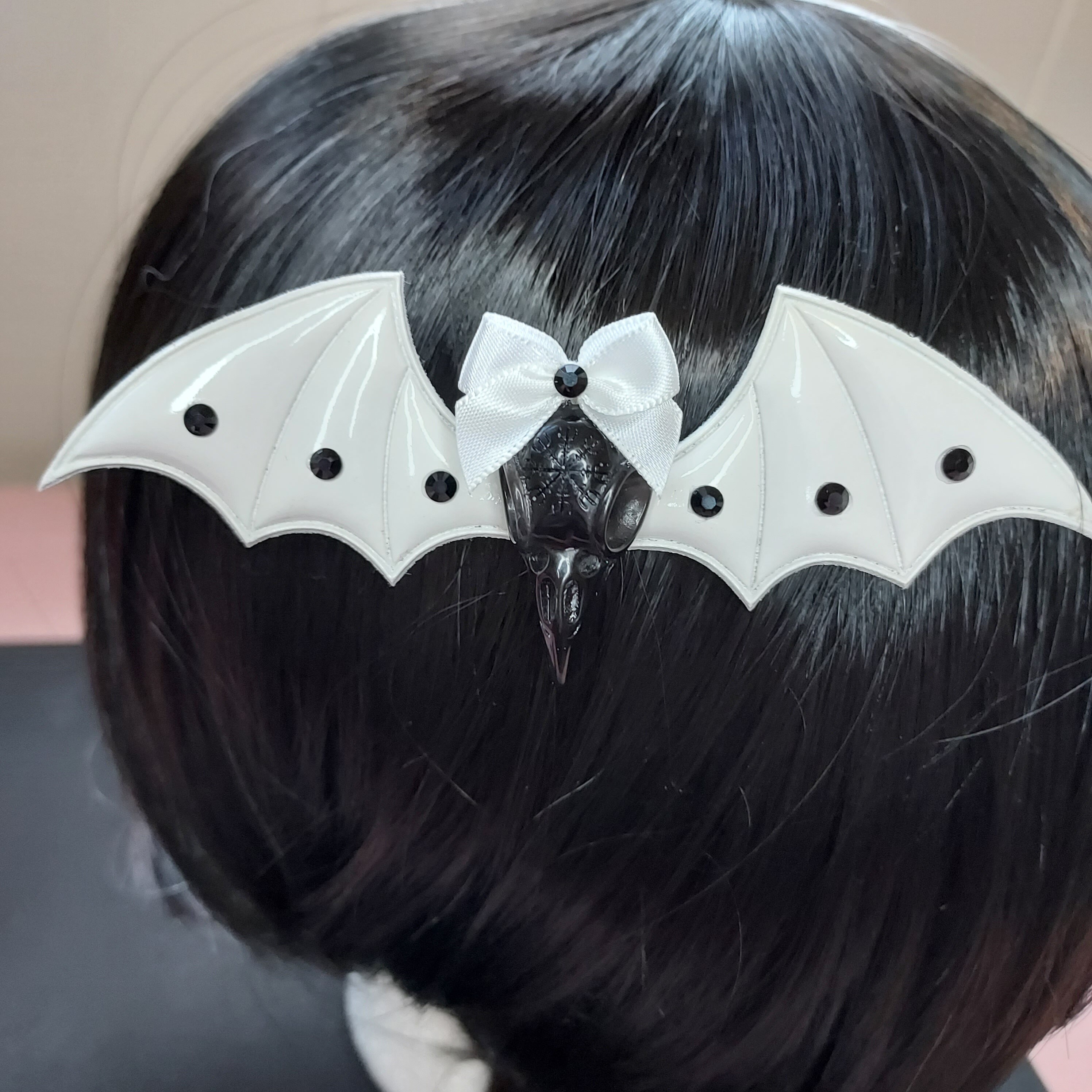 Bat Wing Bird Skull Rhinestone Hair Clips - Goth - Halloween - Bats ...