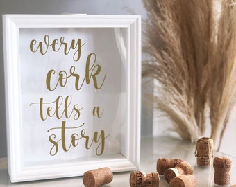 Every Cork Tells A Story Frame- Mother’s Day - Memories - Summer - Anniversary- Wedding - Birthday- Gift- Christmas