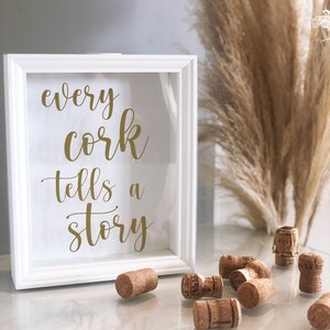 Every Cork Tells A Story Frame Mothers Day Memories Summer Anniversary Wedding Birthday Gift Christmas image 1
