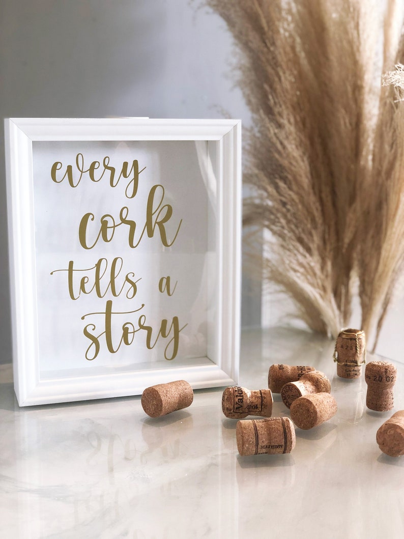 Every Cork Tells A Story Frame Mothers Day Memories Summer Anniversary Wedding Birthday Gift Christmas image 1