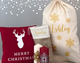 Christmas Gift Sets - Candles, Cushion, Stocking, Christmas Sack